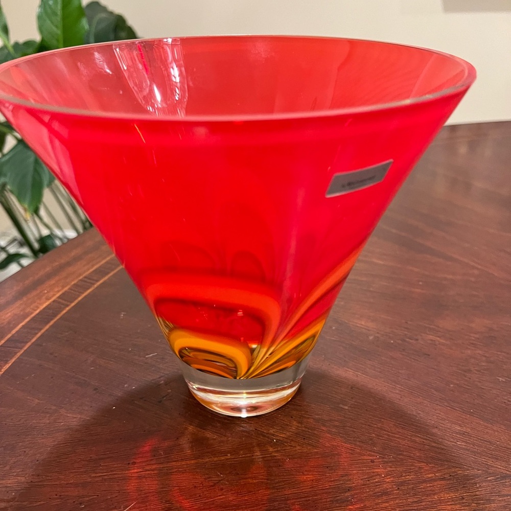 Waterford Evolution Red & Amber 8 Inch Round Bowl